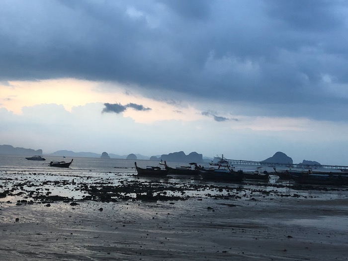 Stormy Low Tide Evening at Klong Muang Beach, Krabi, Thailand