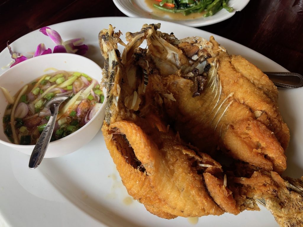 Deep Fried Fish at Baan Klang Naam 2 Restaurant