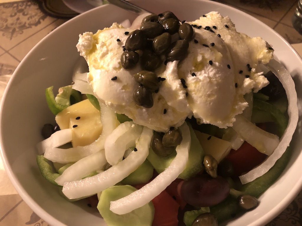 Greek Salad with Local Soft Goat Cheese
