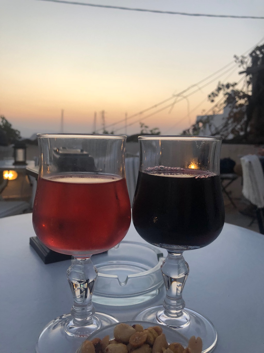 View of Sunset from Notos Art Bar Naxos