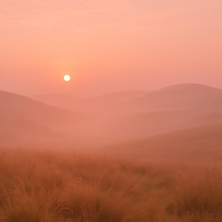 A soft natural landscape with morning light and open space, symbolizing rest, inner clarity, and embodied feminine strength.